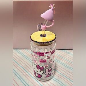 Hello Kitty Pink and Gold Straw Cup